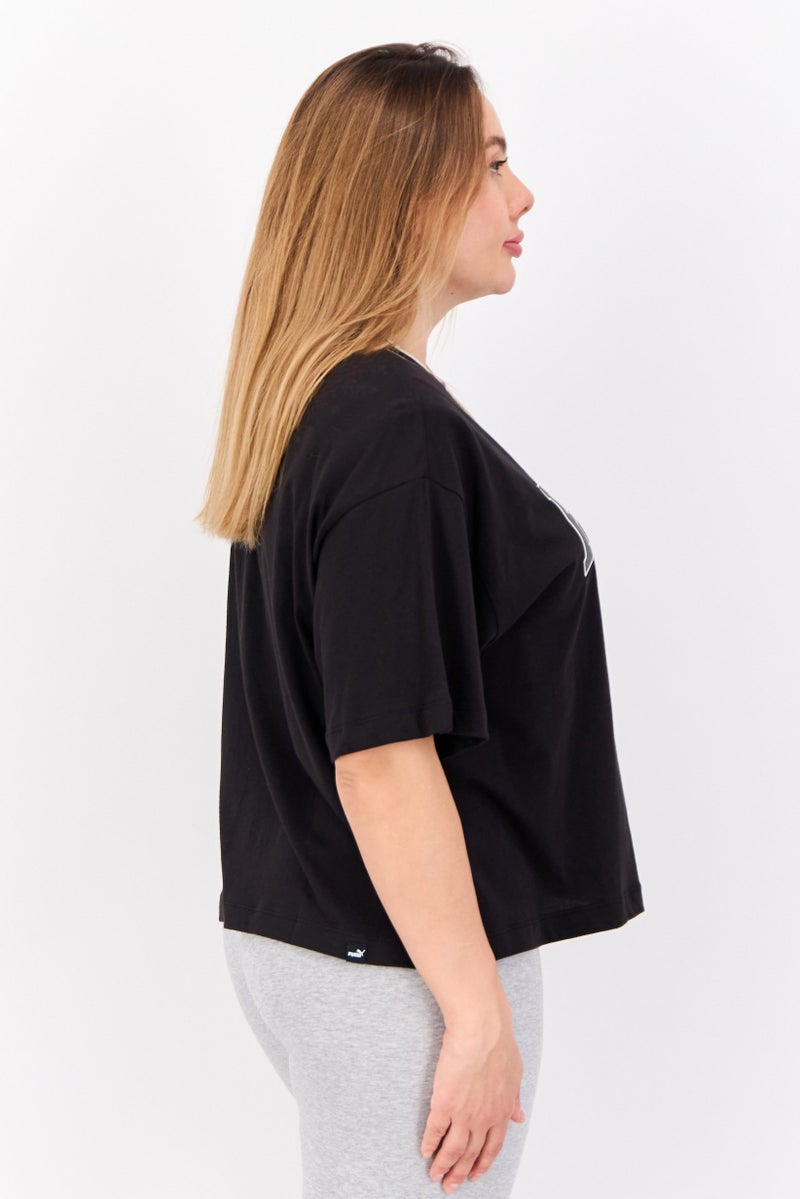 PUMA تي شيرت تدريب بأكمام قصيرة مريحة للنساء، أسود - Image 4